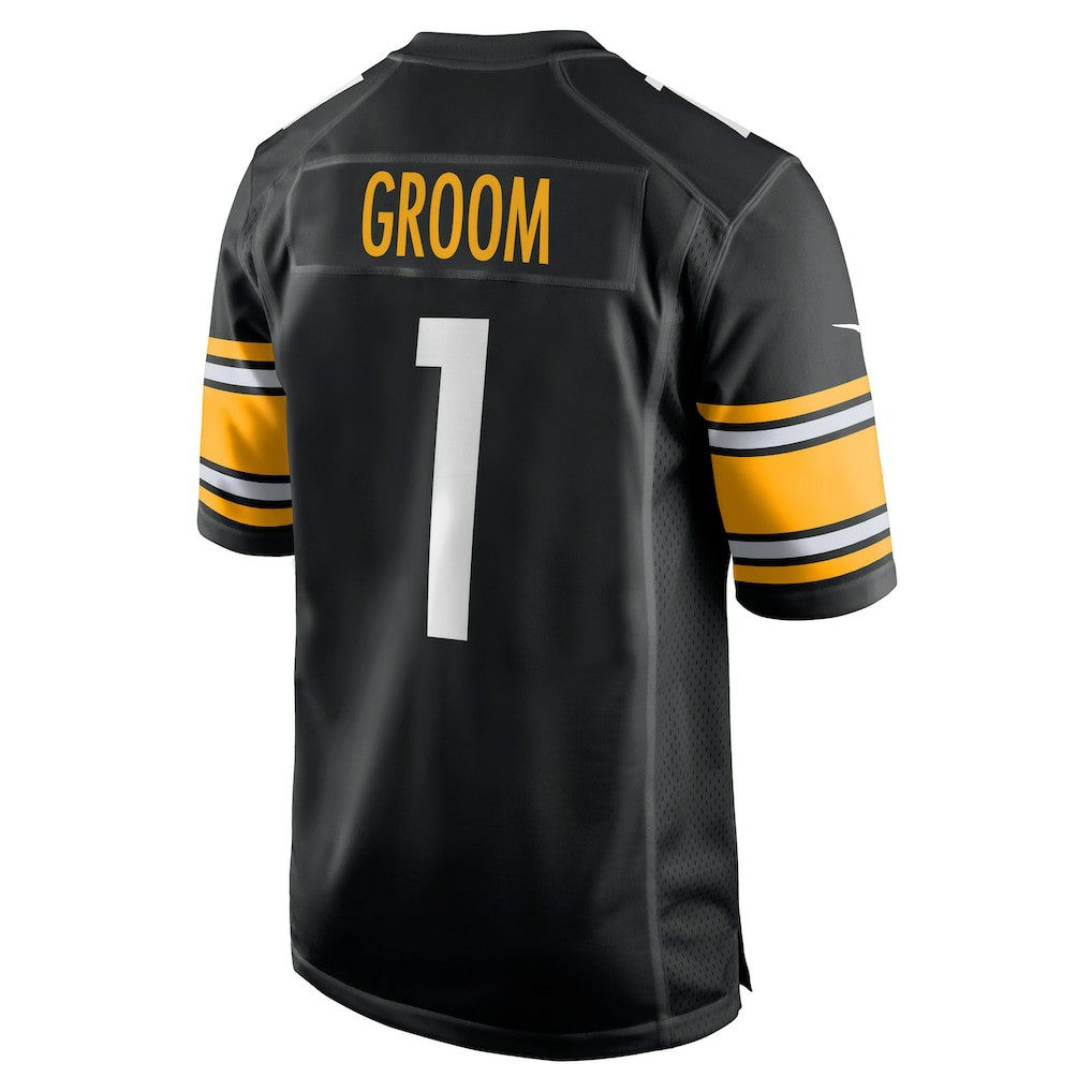 Number 1 Groom Pittsburgh Steelers Game Jersey - Black