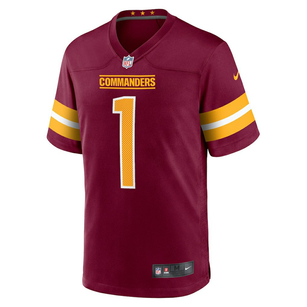 Number 1 Groom Washington Commanders Game Jersey - Burgundy