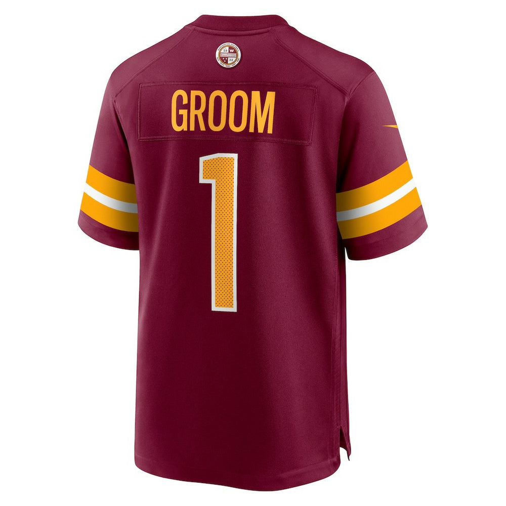 Number 1 Groom Washington Commanders Game Jersey - Burgundy
