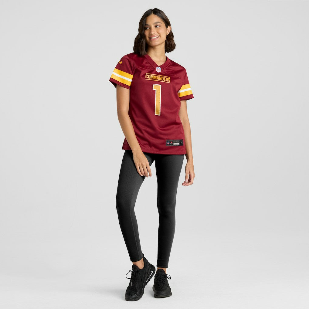 Number 1 Bride Washington Commanders Women's Game Jersey - Burgundy
