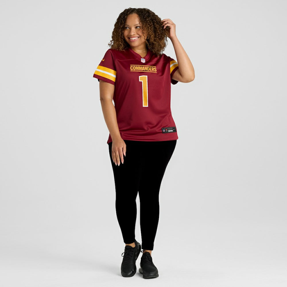 Number 1 Bride Washington Commanders Women's Game Jersey - Burgundy