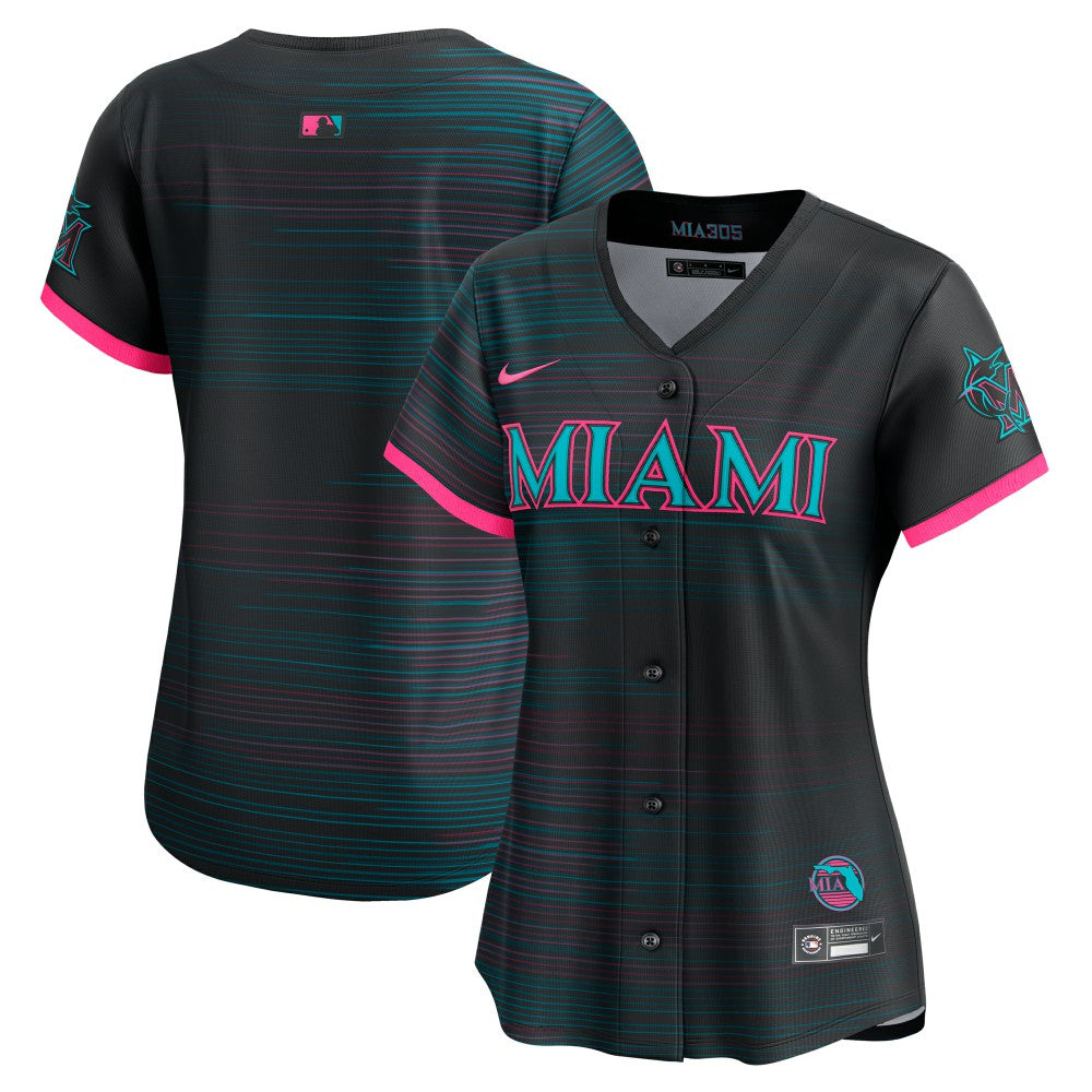 Miami Marlins Women's 2025 City Connect Limited Jersey Black | Nike