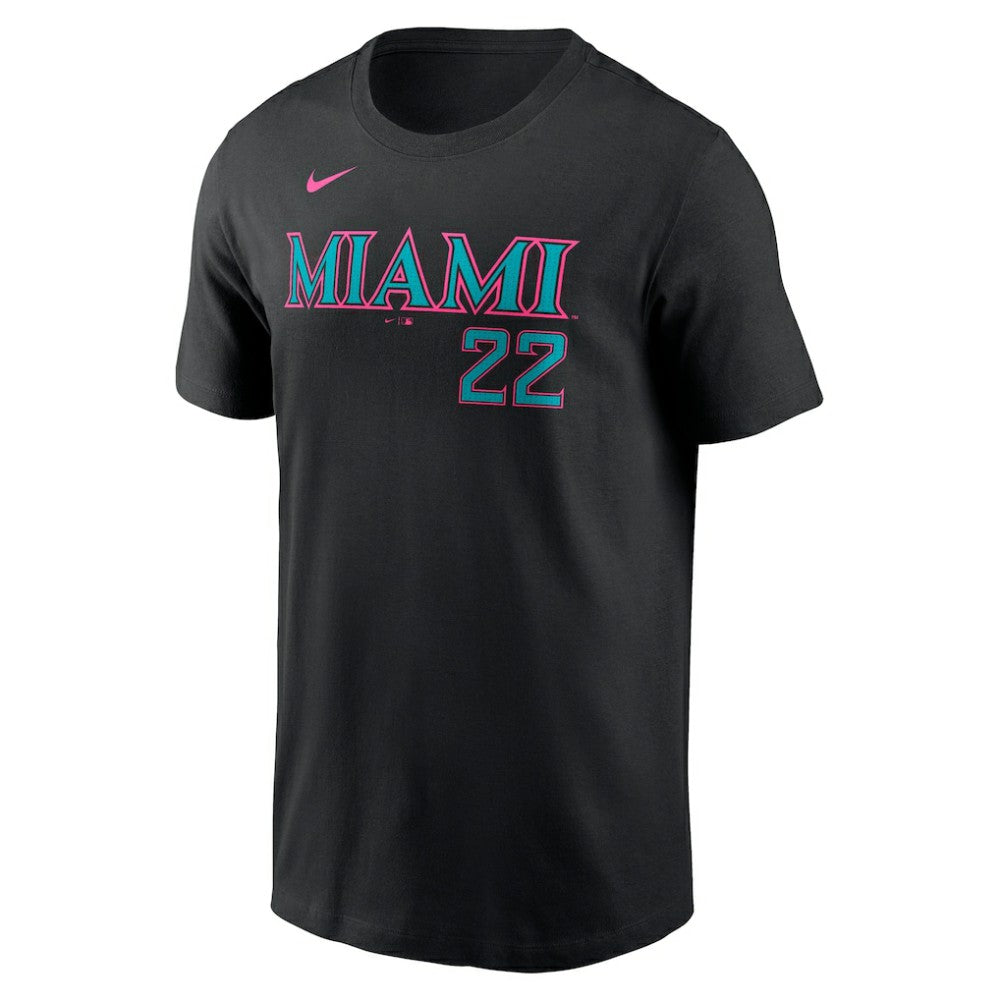 Sandy Alcantara Miami Marlins 2025 City Connect Fuse Name & Number T-Shirt Black | Nike