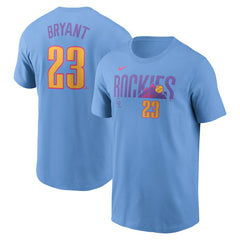 Kris Bryant Colorado Rockies 2025 City Connect Fuse Name & Number T-Shirt Light Blue | Nike