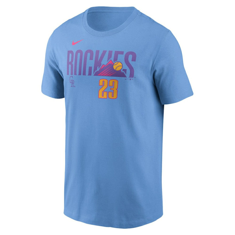 Kris Bryant Colorado Rockies 2025 City Connect Fuse Name & Number T-Shirt Light Blue | Nike