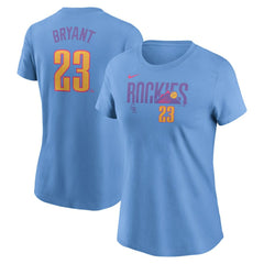 Kris Bryant Colorado Rockies Women's 2025 City Connect Fuse Name & Number T-Shirt Light Blue | Nike