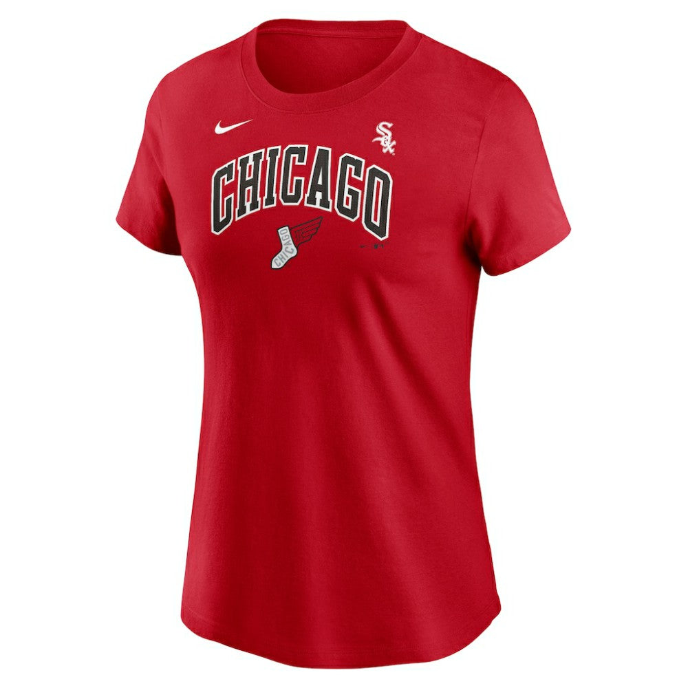 Luis Robert Jr. Chicago White Sox Women's 2025 City Connect Fuse Name & Number T-Shirt Red | Nike