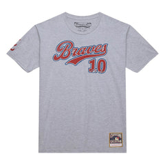 Chipper Jones Atlanta Braves Cooperstown Collection Player T-Shirt Heather Gray | Mitchell & Ness