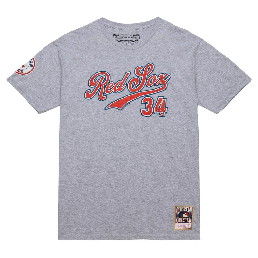 David Ortiz Boston Red Sox Cooperstown Collection Player T-Shirt Grey Heather | Mitchell & Ness