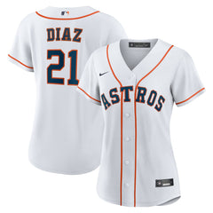 Yainer Diaz Houston Astros Women's Home Replica Jersey  White | Nike