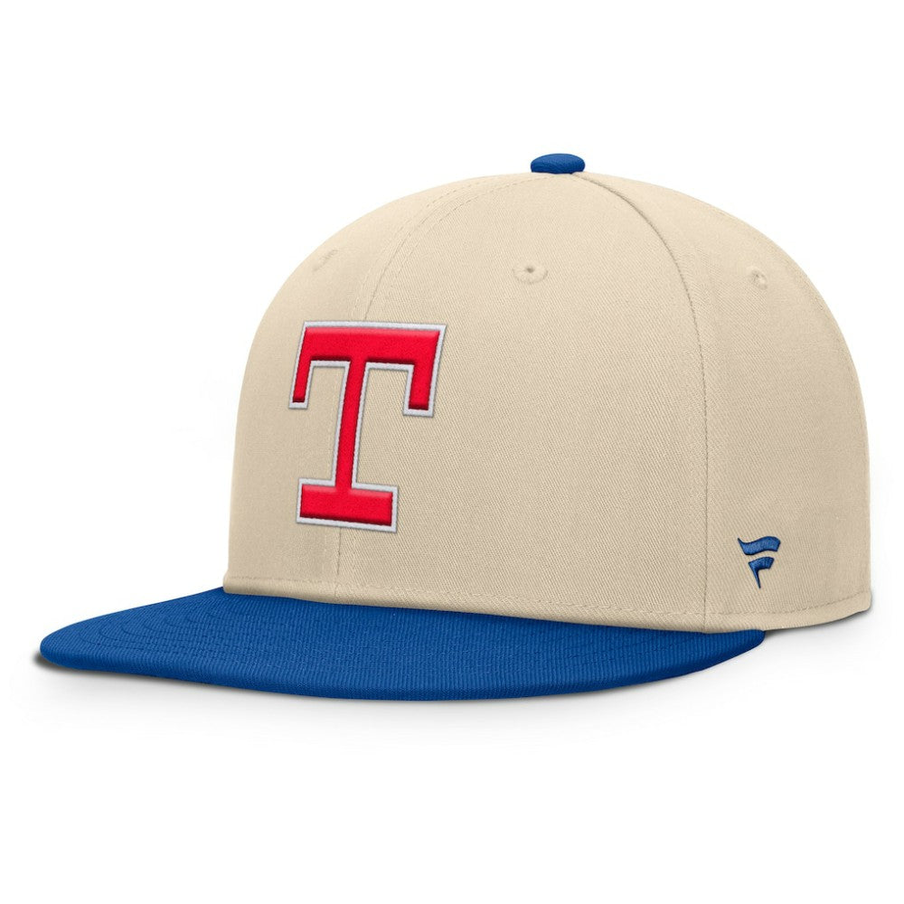 Texas Rangers Cooperstown Collection Bounder Snapback Hat Natural/Royal