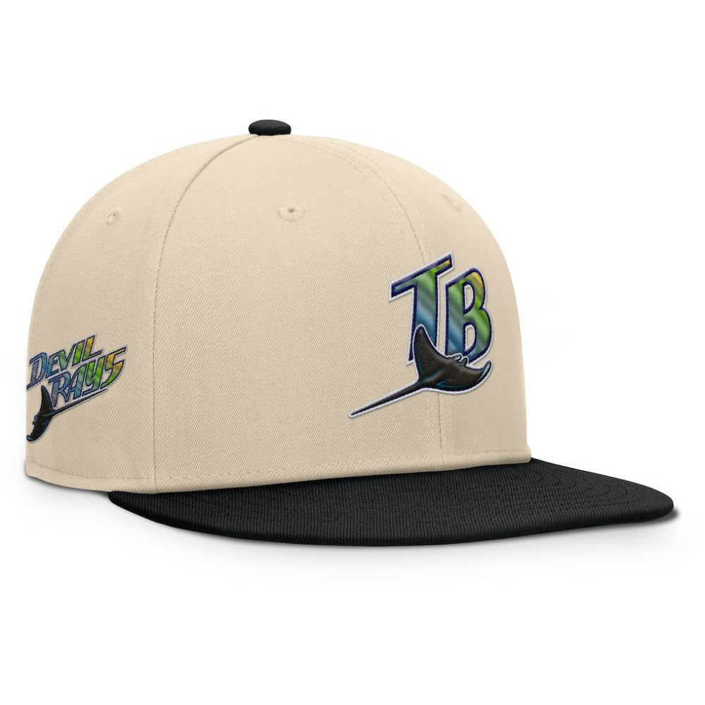 Tampa Bay Rays Cooperstown Collection Bounder Snapback Hat Natural/Black