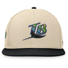 Tampa Bay Rays Cooperstown Collection Bounder Snapback Hat Natural/Black