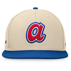 Atlanta Braves Cooperstown Collection Bounder Snapback Hat Natural/Royal