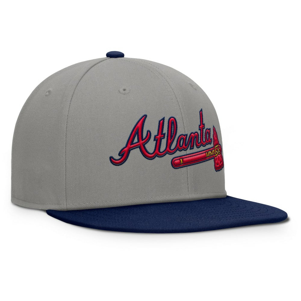 Atlanta Braves Clubhouse Dugout Fitted Hat Gray/Navy