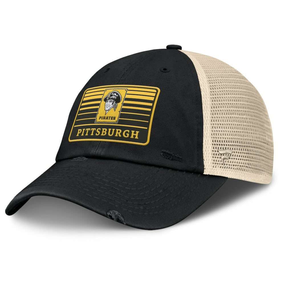 Pittsburgh Pirates Cooperstown Collection Eastbound Mesh Adjustable Hat Black/Natural