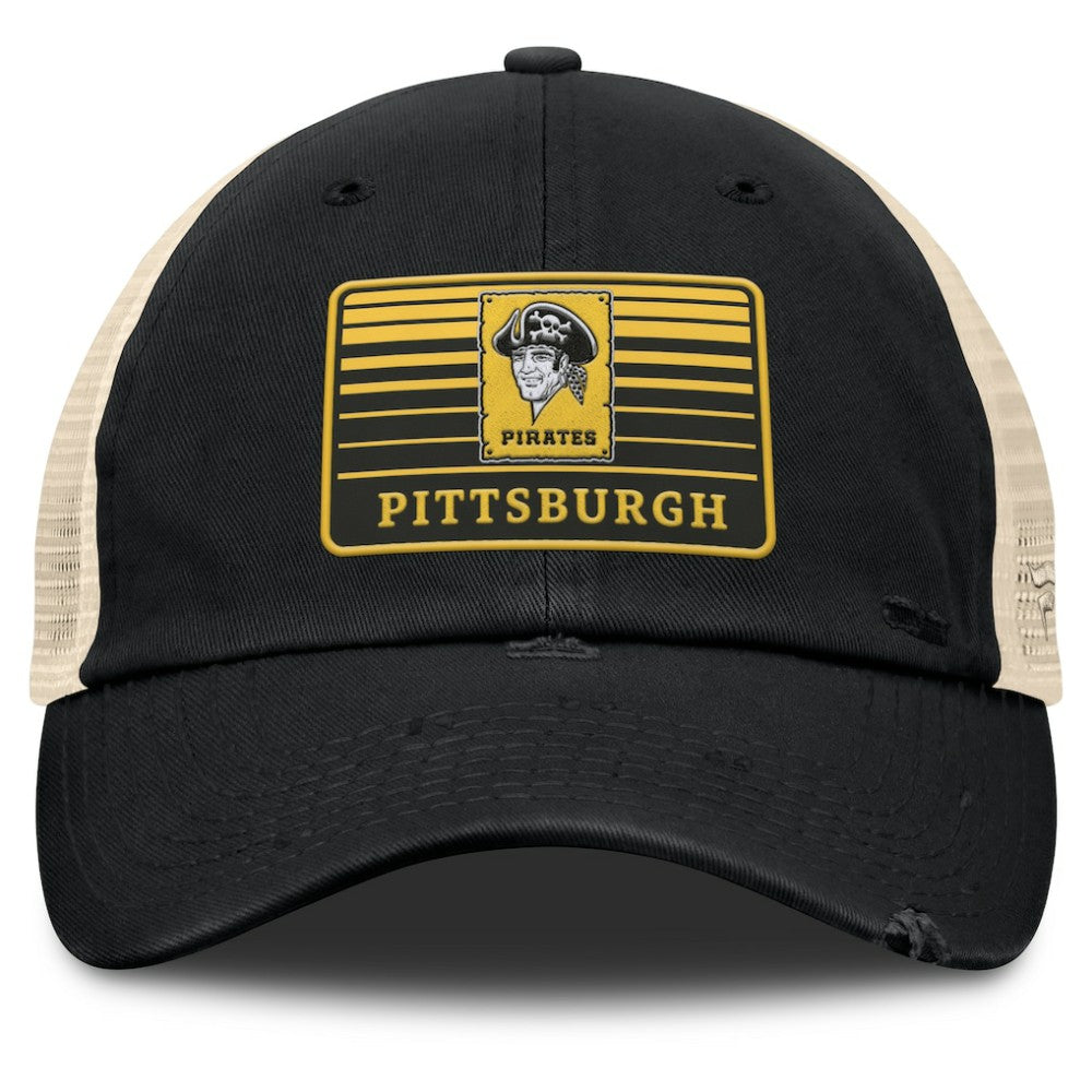 Pittsburgh Pirates Cooperstown Collection Eastbound Mesh Adjustable Hat Black/Natural