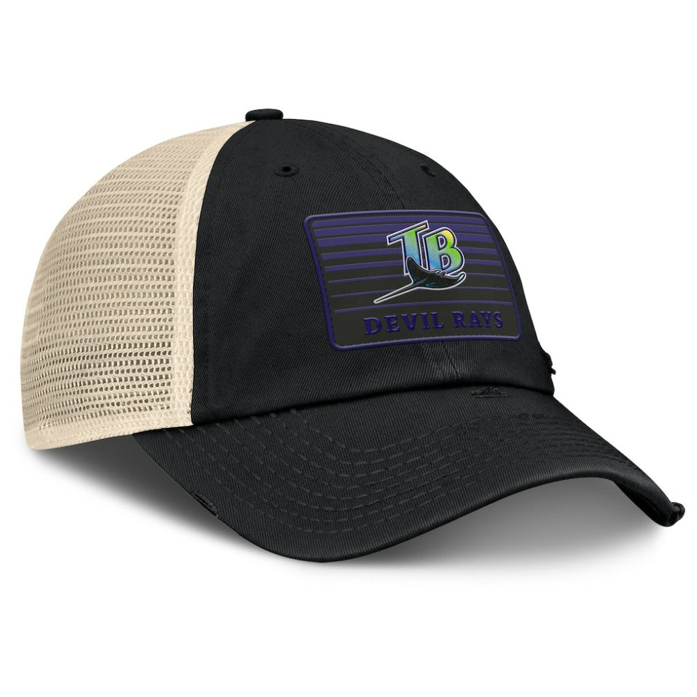 Tampa Bay Rays Cooperstown Collection Eastbound Mesh Adjustable Hat Black/Natural