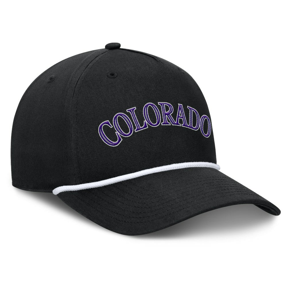Colorado Rockies Clubhouse Foul Ball A-Frame Adjustable Hat Black