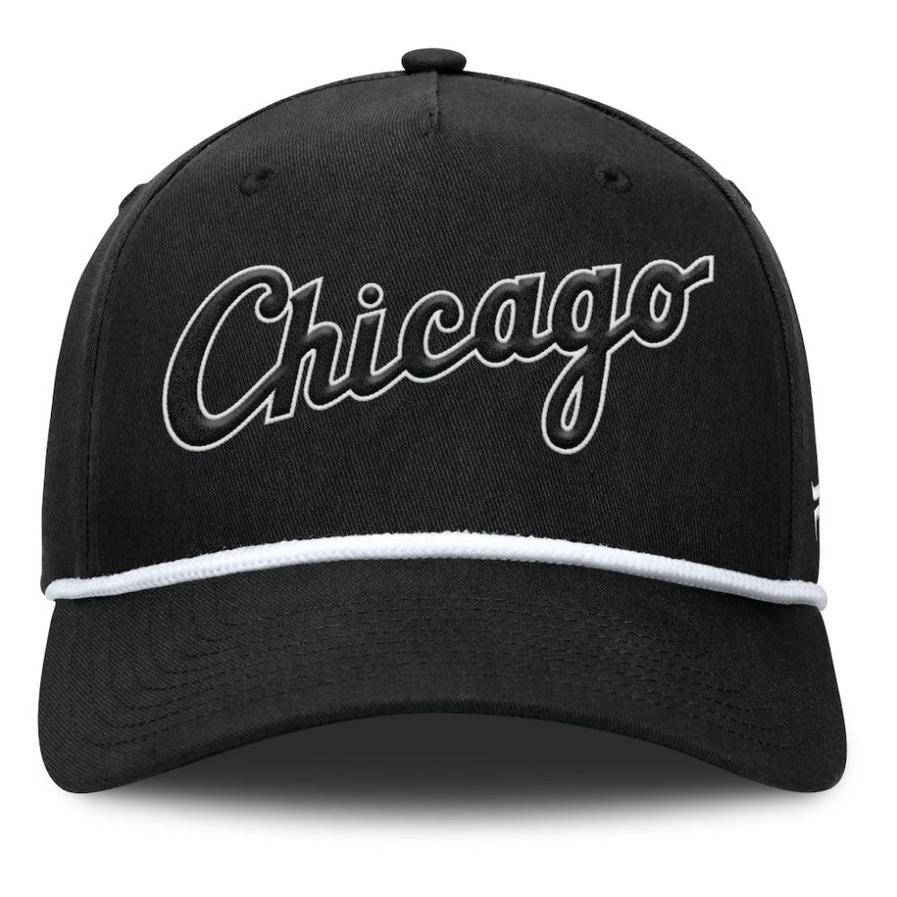 Chicago White Sox Clubhouse Foul Ball A-Frame Adjustable Hat Black