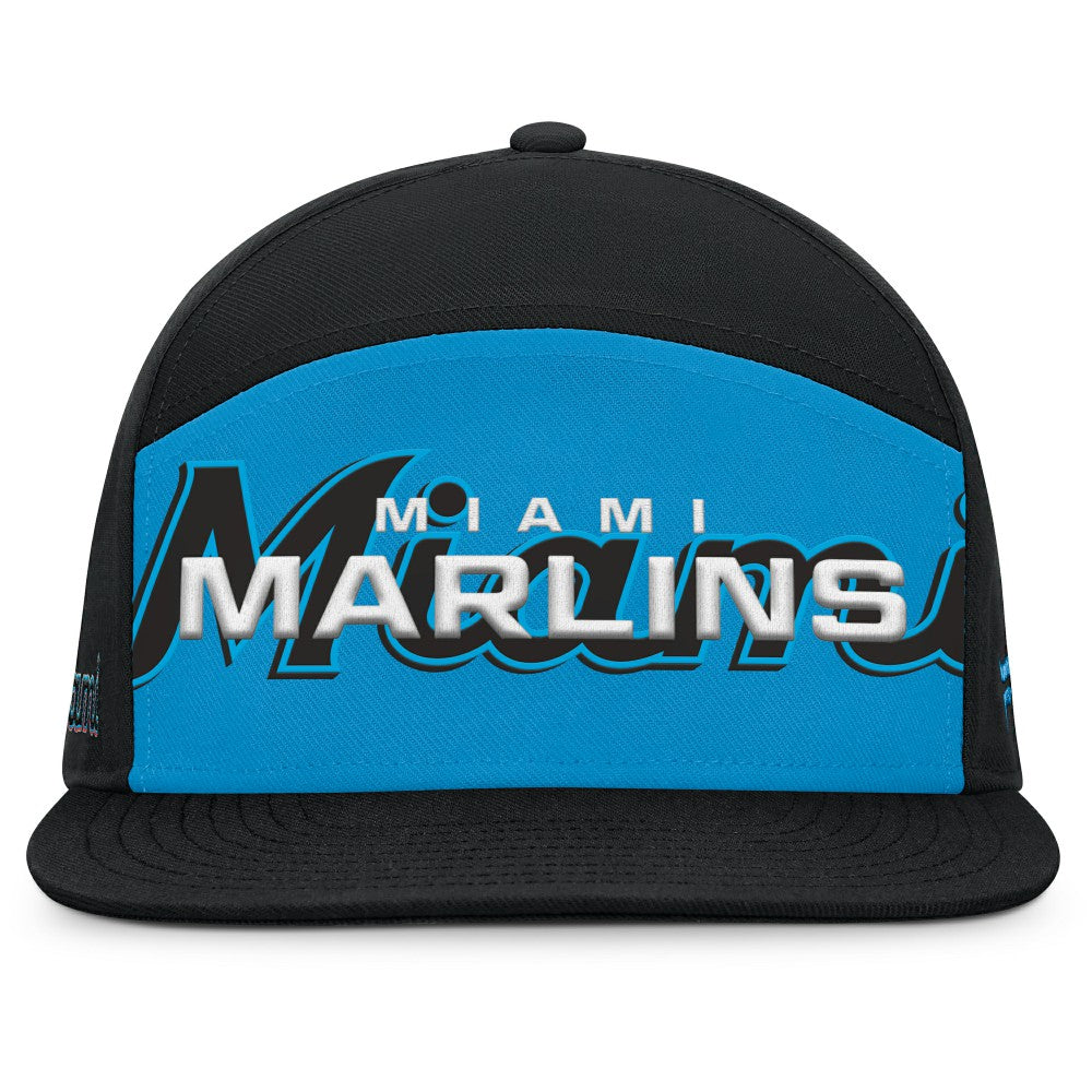 Miami Marlins Clubhouse Splitter Snapback Hat Black/Blue