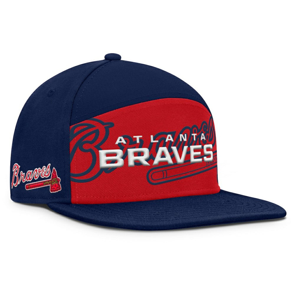 Atlanta Braves Clubhouse Splitter Snapback Hat Navy/Red