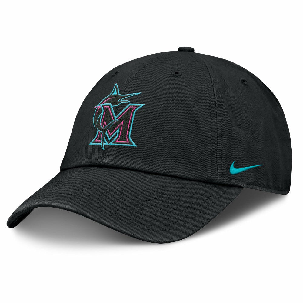 Miami Marlins Unisex 2025 City Connect Club Adjustable Hat Black | Nike