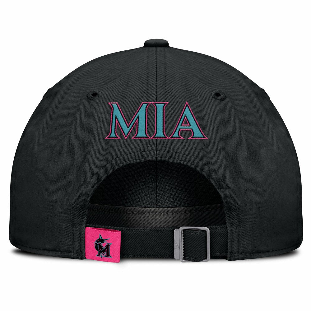 Miami Marlins Unisex 2025 City Connect Club Adjustable Hat Black | Nike