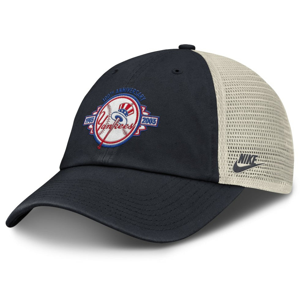 New York Yankees Cooperstown Collection Club Trucker Adjustable Hat Navy/Natural | Nike