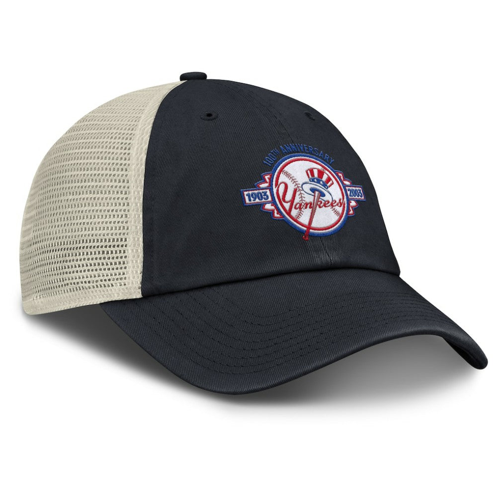 New York Yankees Cooperstown Collection Club Trucker Adjustable Hat Navy/Natural | Nike