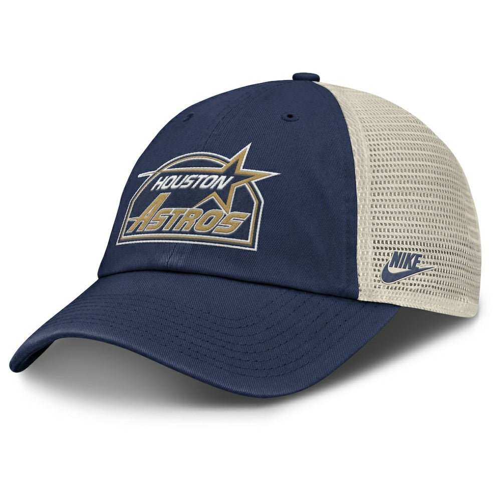 Houston Astros Cooperstown Collection Club Trucker Adjustable Hat Navy/Natural | Nike