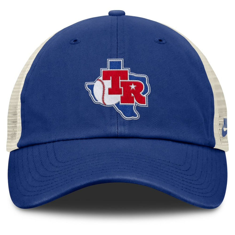 Texas Rangers Cooperstown Collection Club Trucker Adjustable Hat Royal/Natural | Nike