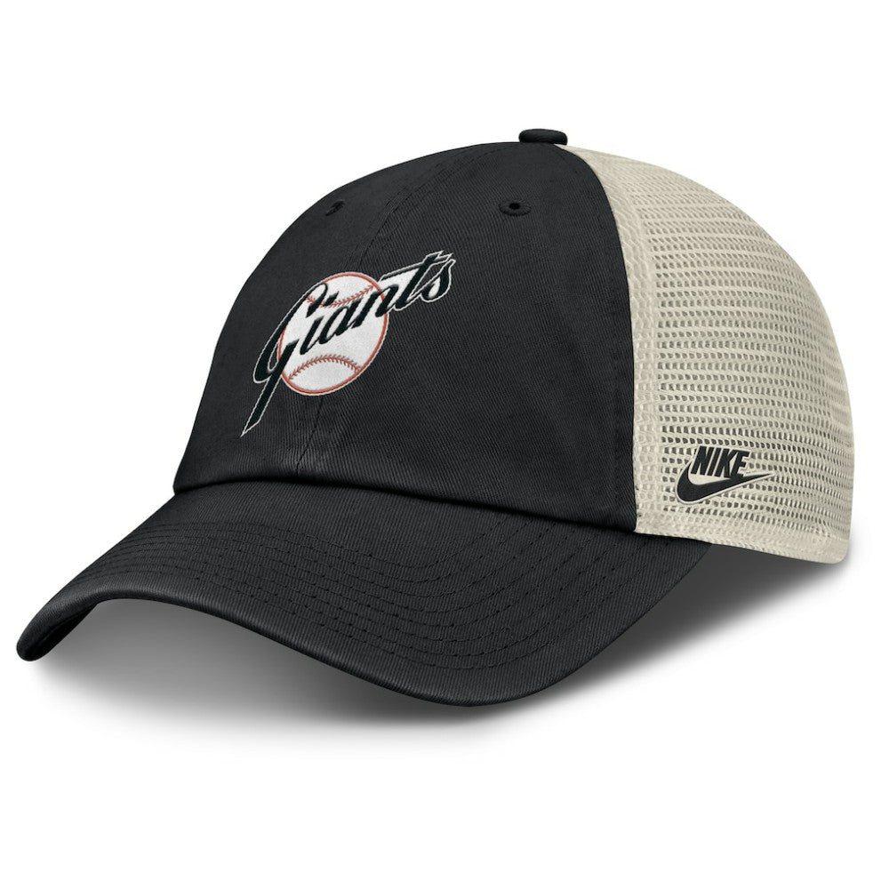 San Francisco Giants Cooperstown Collection Club Trucker Adjustable Hat Black/Natural | Nike