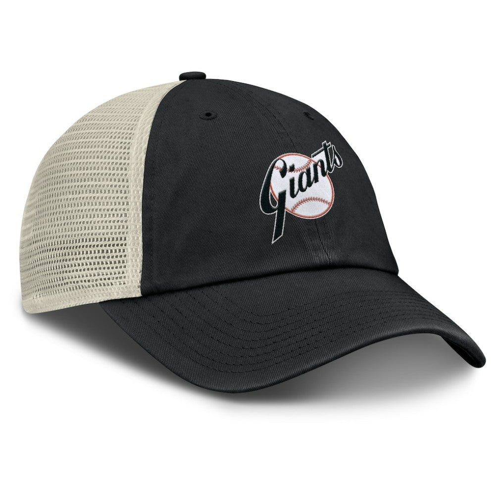 San Francisco Giants Cooperstown Collection Club Trucker Adjustable Hat Black/Natural | Nike