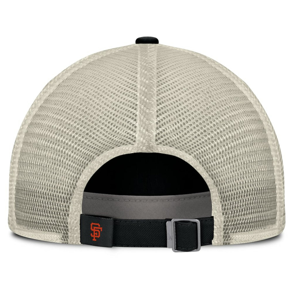 San Francisco Giants Cooperstown Collection Club Trucker Adjustable Hat Black/Natural | Nike