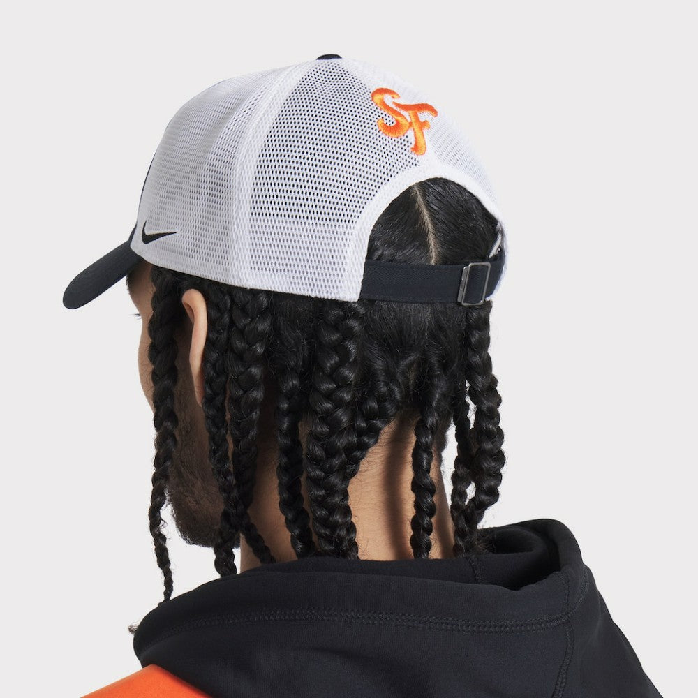 San Francisco Giants Unisex 2025 City Connect Club Adjustable Trucker Hat  Black/White | Nike