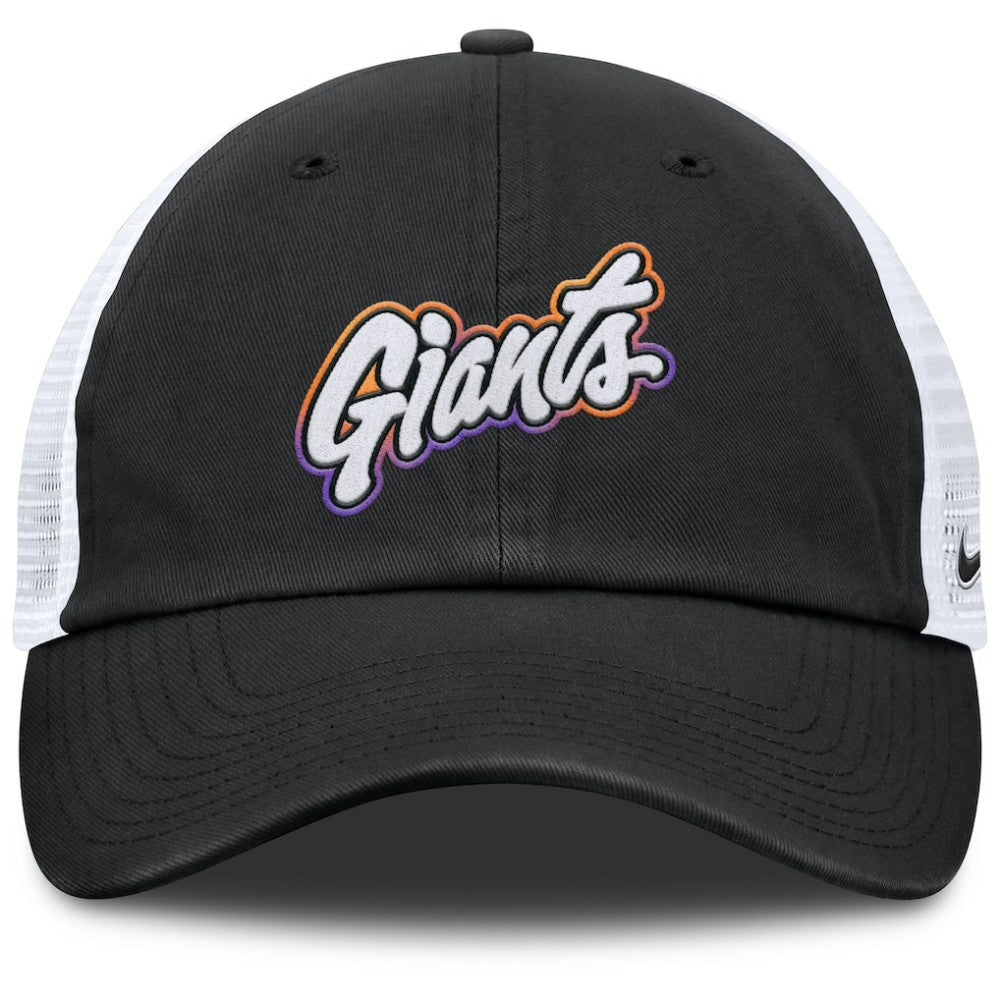 San Francisco Giants Unisex 2025 City Connect Club Adjustable Trucker Hat  Black/White | Nike