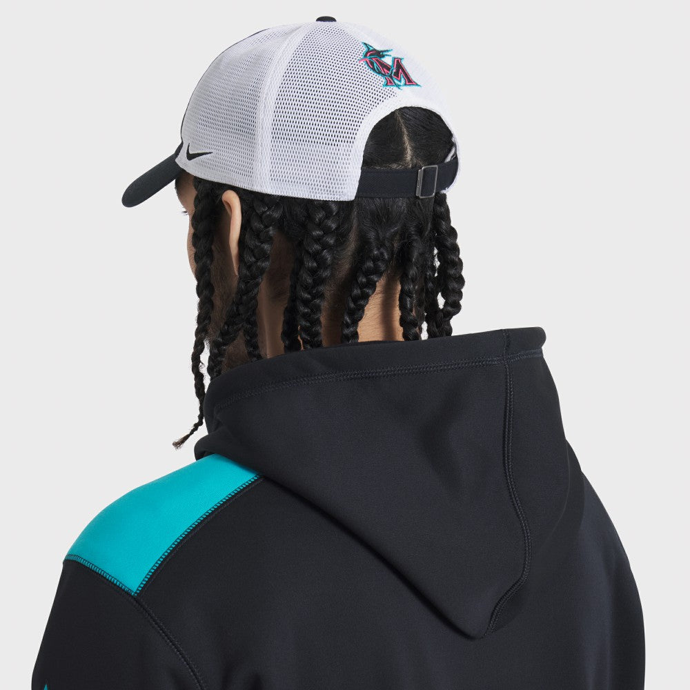 Miami Marlins Unisex 2025 City Connect Trucker Adjustable Hat Black/White | Nike