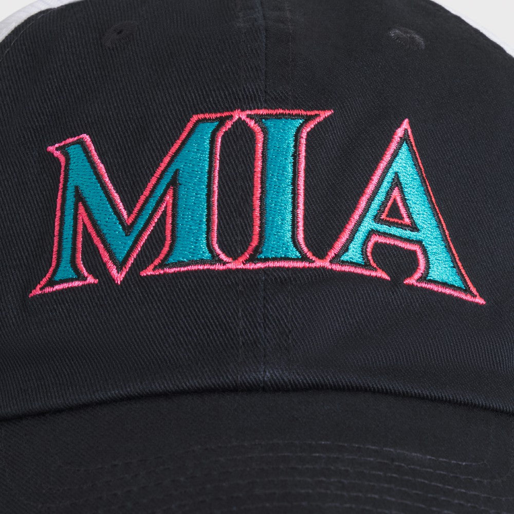 Miami Marlins Unisex 2025 City Connect Trucker Adjustable Hat Black/White | Nike