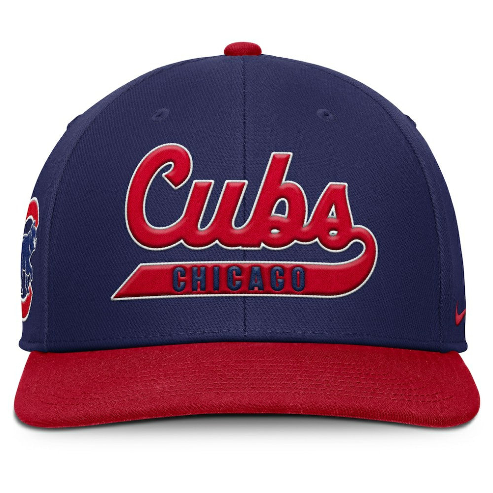 Chicago Cubs Pro Performance Snapback Hat Royal/Red | Nike