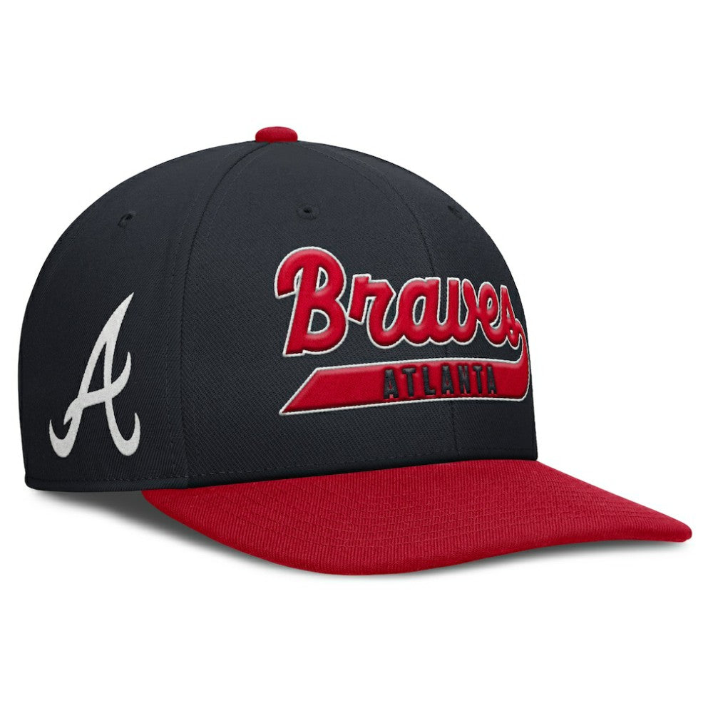Atlanta Braves Pro Performance Snapback Hat Navy/Red | Nike