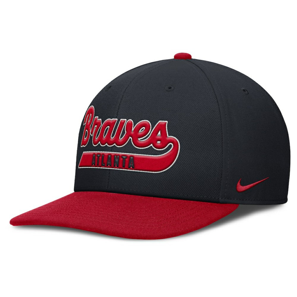 Atlanta Braves Pro Performance Snapback Hat Navy/Red | Nike