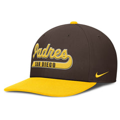 San Diego Padres Pro Performance Snapback Hat Brown/Gold | Nike