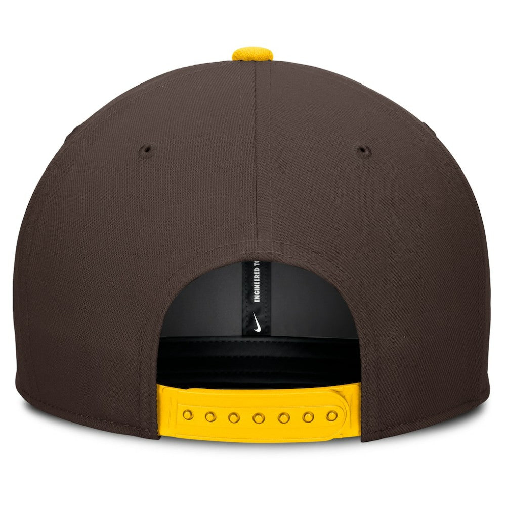 San Diego Padres Pro Performance Snapback Hat Brown/Gold | Nike