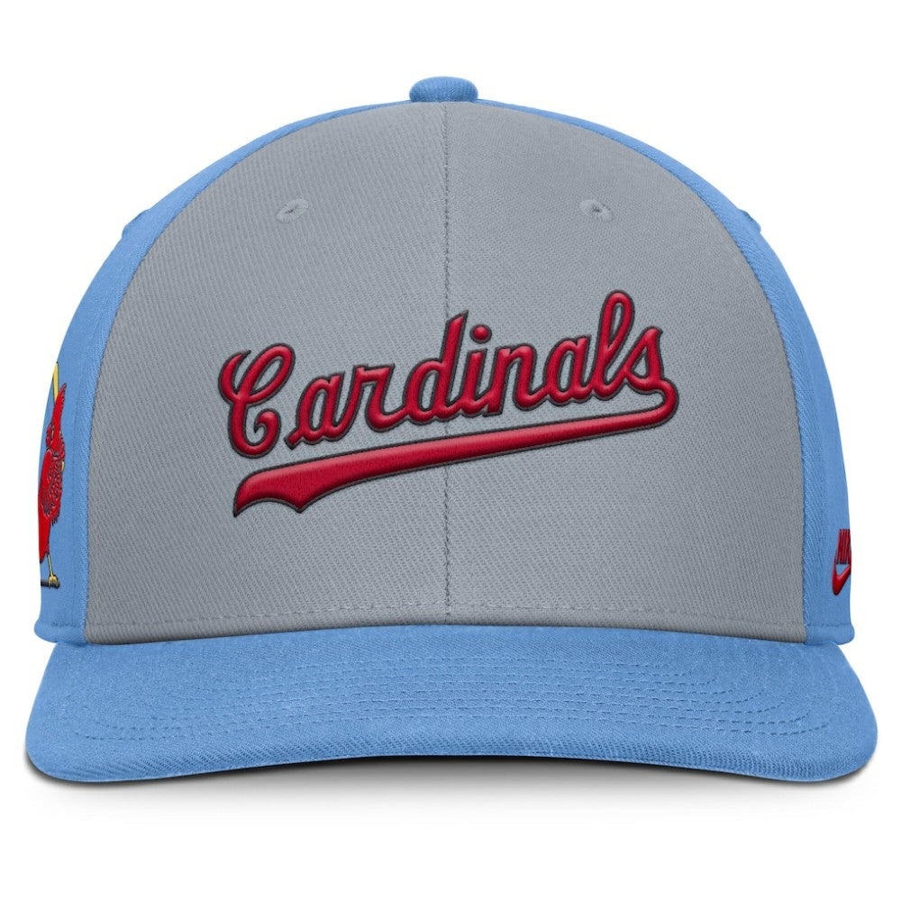 St. Louis Cardinals Pro Performance Snapback Hat Gray/Light Blue | Nike