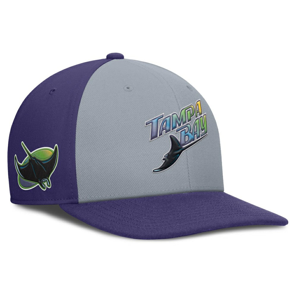 Tampa Bay Rays Pro Performance Snapback Hat Gray/Purple | Nike