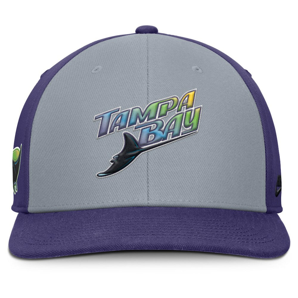 Tampa Bay Rays Pro Performance Snapback Hat Gray/Purple | Nike