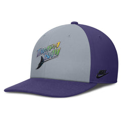 Tampa Bay Rays Pro Performance Snapback Hat Gray/Purple | Nike