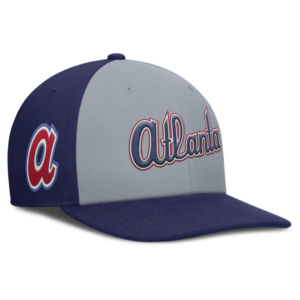 Atlanta Braves Pro Performance Snapback Hat Gray/Royal | Nike