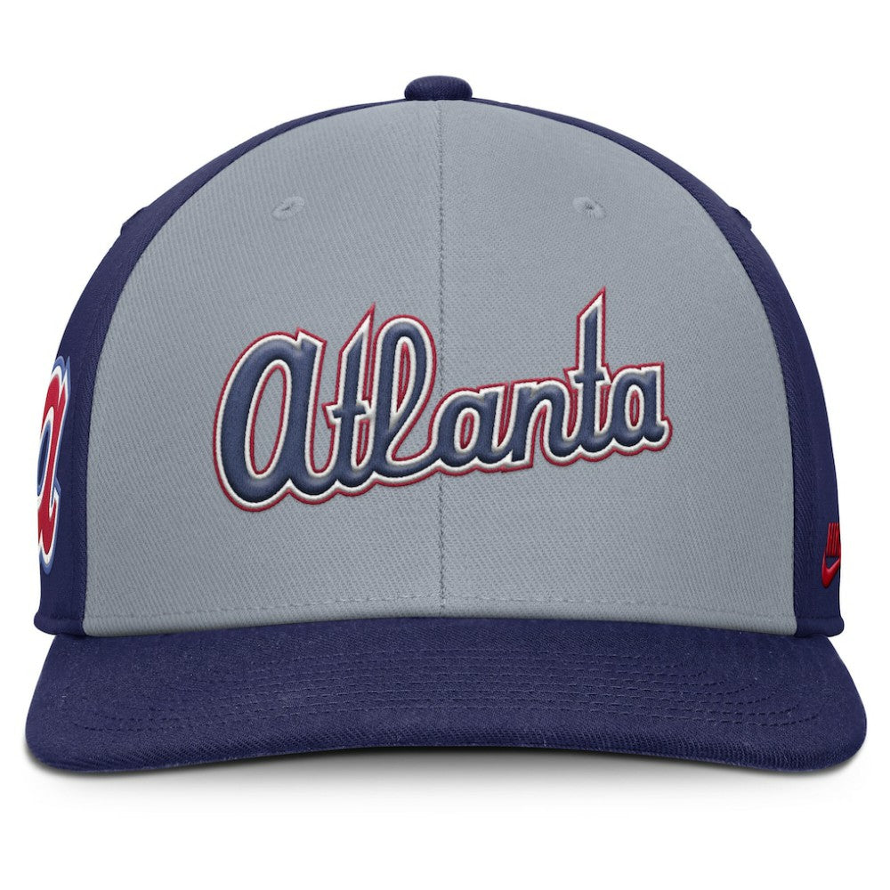 Atlanta Braves Pro Performance Snapback Hat Gray/Royal | Nike